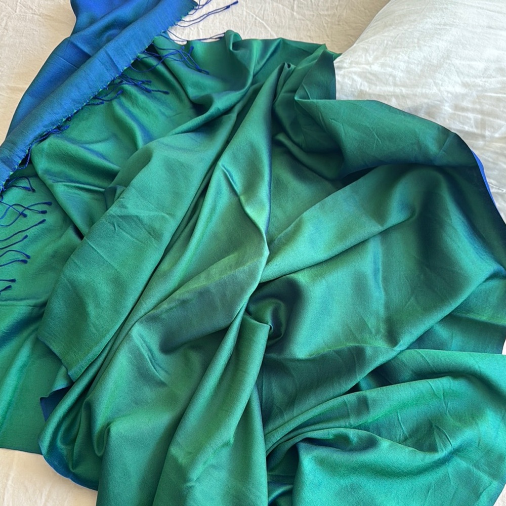 Two tone silk scarf